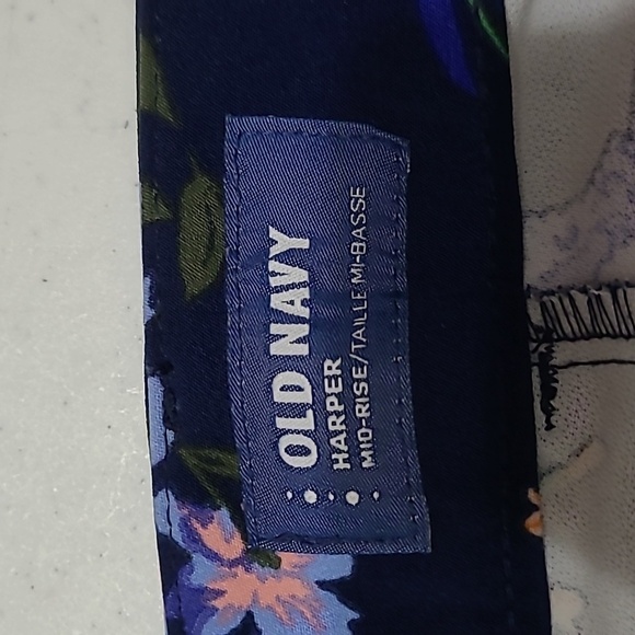 Old Navy Floral Print Harper Mid-Rise Pants size 12 - Picture 3 of 7